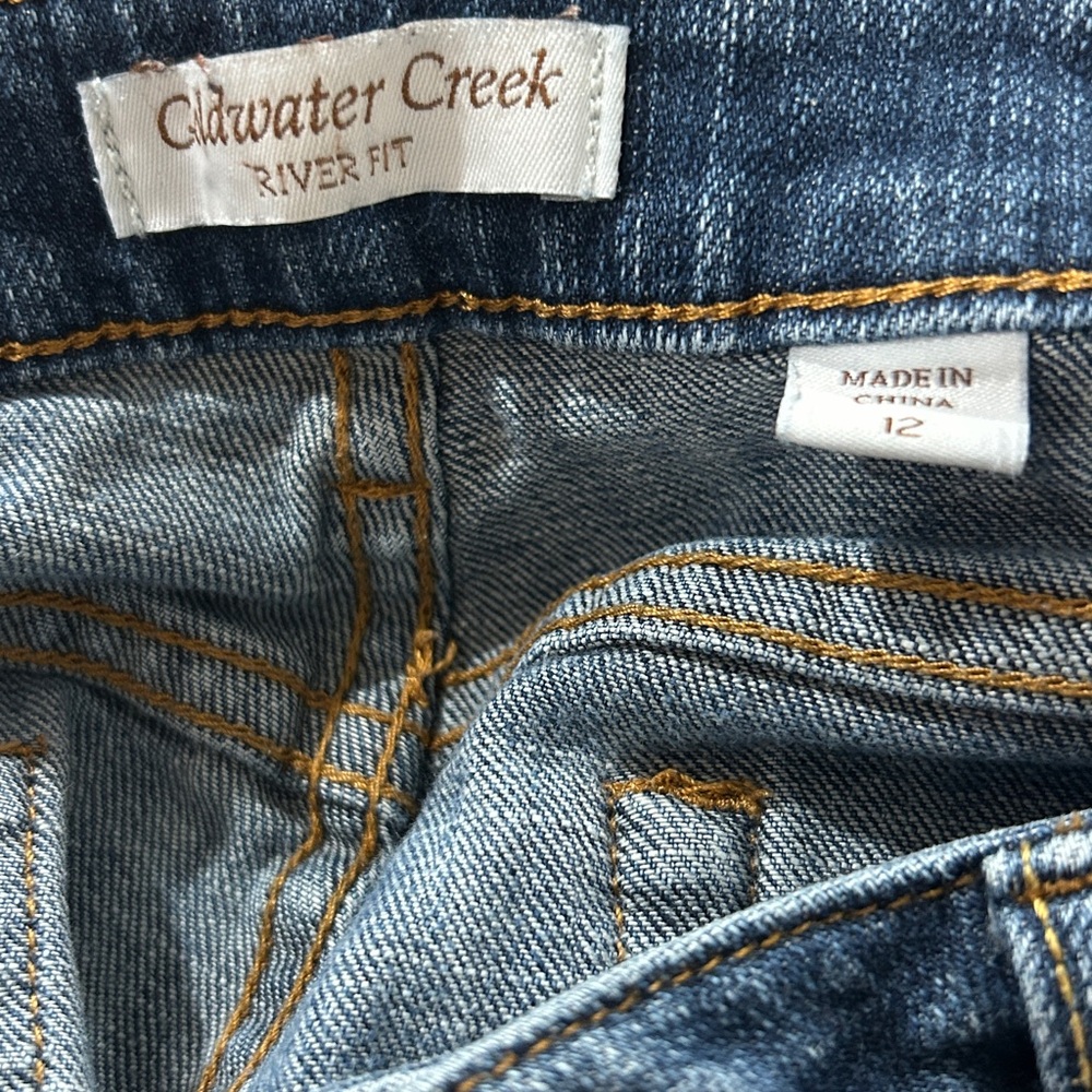 Coldwater Creek River Fit classic straight leg blue jeans denim size 12 - Picture 4 of 5